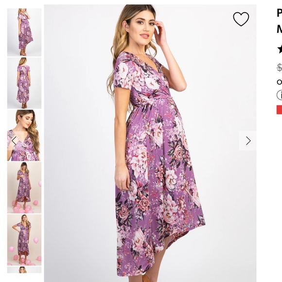 Pink Blush Maternity Wrap Dress - Picture 3 of 5